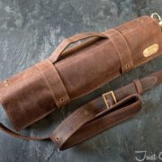 Leather Chef’s Knife Roll Dundee Chocolate